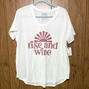 White Pink Graphic Relaxed Tee